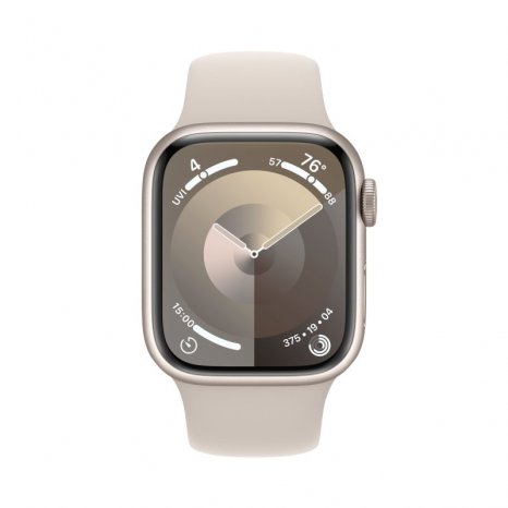 Фото товара Apple Watch Series 9 45mm Starlight Aluminum Case with Starlight Sport Band (GPS) (размер M/L)
