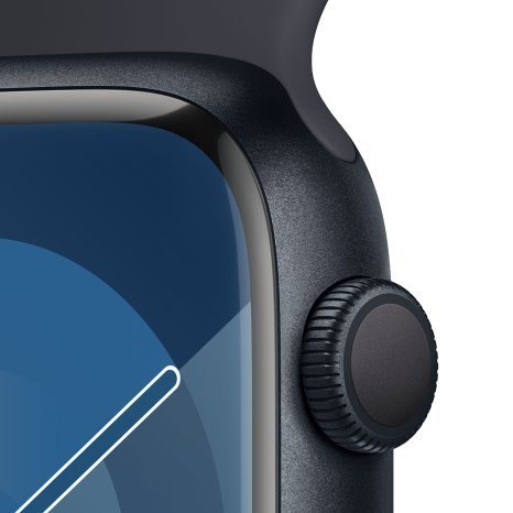 Фото товара Apple Watch Series 9 41mm Midnight Aluminum Case with Midnight Sport Band (GPS) (размер S/M)