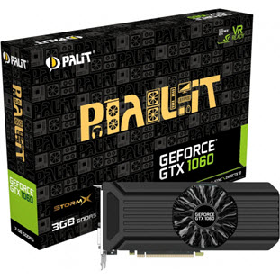 Фото товара Palit GeForce GTX 1060 1506Mhz PCI-E 3.0 3072Mb 8000Mhz 192 bit DVI HDMI HDCP StormX