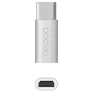 Deppa Type-C - micro USB, алюминий (серебро)
