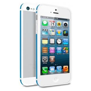 Deppa Slim Bumper для Apple iPhone 5/5S (белый/синий)