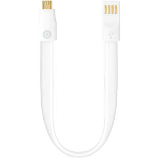 Deppa USB - micro USB (плоский, магнит, 0.23м, белый)