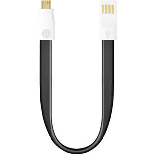 Deppa USB - micro USB (плоский, магнит, 0.23м, черный)