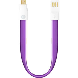 Deppa USB - micro USB (плоский, магнит, 0.23м, фиолетовый)