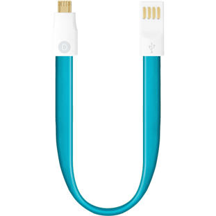Deppa USB - micro USB (плоский, магнит, 0.23м, голубой)