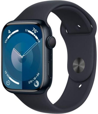 Apple Watch Series 9 45mm Midnight Aluminum Case with Midnight Sport Band (GPS) (размер S/M)