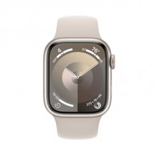 Фото товара Apple Watch Series 9 45mm Starlight Aluminum Case with Starlight Sport Band (GPS) (размер S/M)