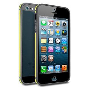 Чехол Deppa Slim Bumper для Apple iPhone 5/5S (черный/желтый)
