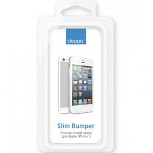 Фото товара Deppa Slim Bumper для Apple iPhone 5/5S (белый/серый)