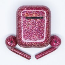 Bluetooth-гарнитура Apple AirPods 2 Color (без беспроводной зарядки чехла, gloss pink with glitter)