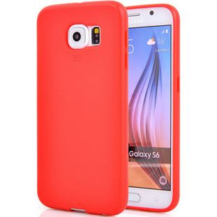 Чехол Gecko силиконовый для Samsung Galaxy S6 (глянцевый непрозрачный красный)