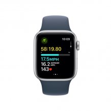 Фото товара Apple Watch SE (2023) 40mm Silver Aluminium Case with Storm Blue Sport Band (GPS) (размер S/M)