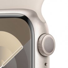 Фото товара Apple Watch Series 9 45mm Starlight Aluminum Case with Starlight Sport Band (GPS) (размер S/M)