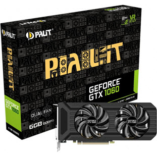 Фото товара Palit GeForce GTX 1060 1506Mhz PCI-E 3.0 6144Mb 8000Mhz 192 bit DVI HDMI HDCP Dual