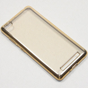 Чехол Silco силиконовый для Xiaomi Redmi 3 (глянцевый прозрачный с золотой окантовкой)