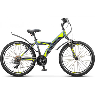 Велосипед STELS Navigator 410 V 18-sp 24 V030 (2018) (рама 15", антрацитовый/черный/лайм)