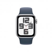 Фото товара Apple Watch SE (2023) 40mm Silver Aluminium Case with Storm Blue Sport Band (GPS) (размер S/M)
