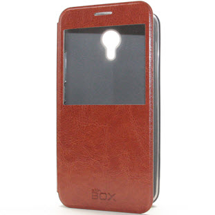 SkinBox Lux AW кожаный книжка для Meizu M2 Note (коричневый)